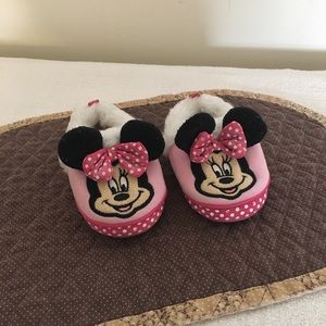 Girls Toddler Disney Minnie Mouse Sparkle Trim Slippers Size 5/6